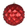 6 Inch Wine Shiny Form Geometric Christmas Ball Ornament 1 6 Inch Wine Shiny Form Geometric Christmas Ball Ornament -Winter Decor Hub N192119D