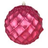 6 Inch Berry Red Shiny Form Geometric Christmas Ball Ornament -Winter Decor Hub N192121D