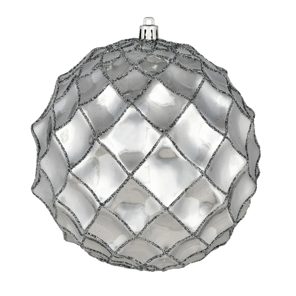 6 Inch Limestone Shiny Form Geometric Christmas Ball Ornament 2 6 Inch Limestone Shiny Form Geometric Christmas Ball Ornament