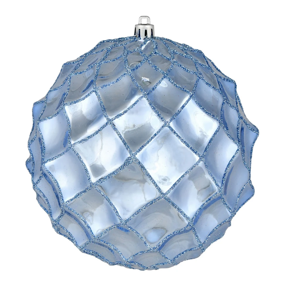 6 Inch Periwinkle Shiny Form Geometric Christmas Ball Ornament 3 6 Inch Periwinkle Shiny Form Geometric Christmas Ball Ornament