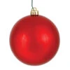 10 Inch Red Shiny Christmas Ball Ornament - UV Drilled Cap
