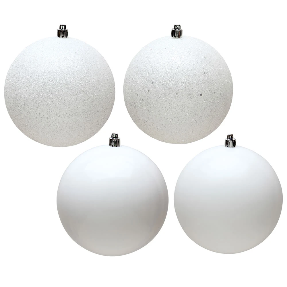 10 Inch White Round Christmas Ball Ornament Assorted Finishes Shatterproof 3 10 Inch White Round Christmas Ball Ornament Assorted Finishes Shatterproof