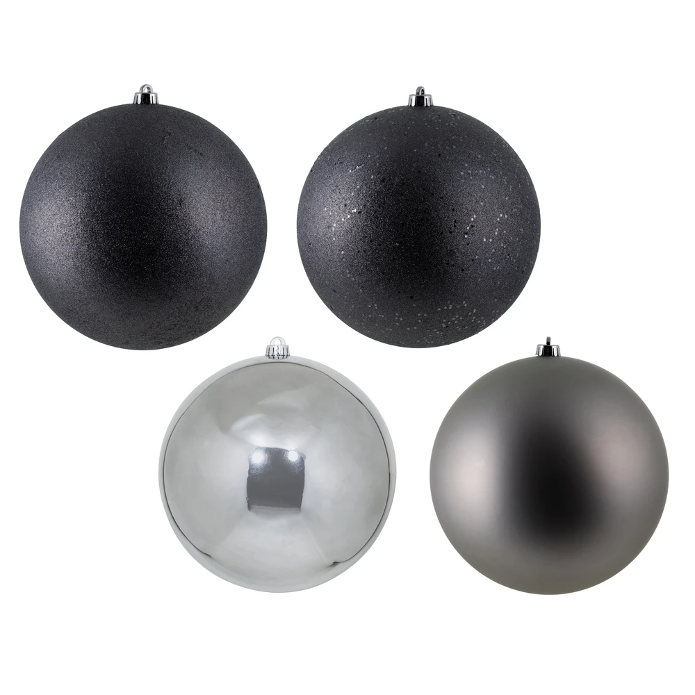 10 Inch Limestone Assorted Christmas Ball Ornament - 4 Per Set 3 10 Inch Limestone Assorted Christmas Ball Ornament - 4 Per Set
