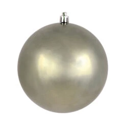 10 Inch Limestone Shiny Artificial Christmas Ball Ornament - UV Drilled Cap
