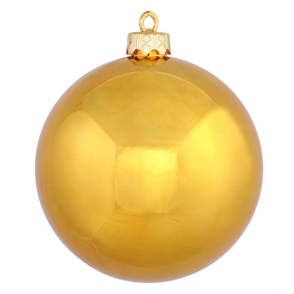 10 Inch Antique Gold Shiny Artificial Christmas Ball Ornament - UV Drilled Cap 3 10 Inch Antique Gold Shiny Artificial Christmas Ball Ornament - UV Drilled Cap