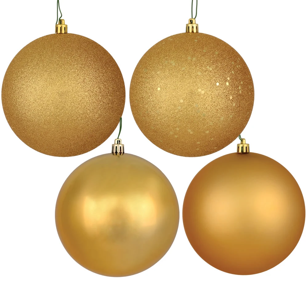 10 Inch Copper Gold Assorted Christmas Ball Ornament - 4 Per Set 3 10 Inch Copper Gold Assorted Christmas Ball Ornament - 4 Per Set