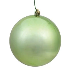 10 Inch Celadon Shiny Artificial Christmas Ball Ornament - UV Drilled Cap