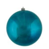 10 Inch Sea Blue Shiny Artificial Christmas Ball Ornament - UV Drilled Cap -Winter Decor Hub N592562DSV
