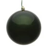 10 Inch Moss Green Candy Artificial Christmas Ball Ornament - UV Drilled Cap 1 10 Inch Moss Green Candy Artificial Christmas Ball Ornament - UV Drilled Cap -Winter Decor Hub N592564DCV