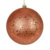 10 Inch Coral Sequin Christmas Ball Ornament With Drilled Cap 1 10 Inch Coral Sequin Christmas Ball Ornament With Drilled Cap -Winter Decor Hub N592571DQ