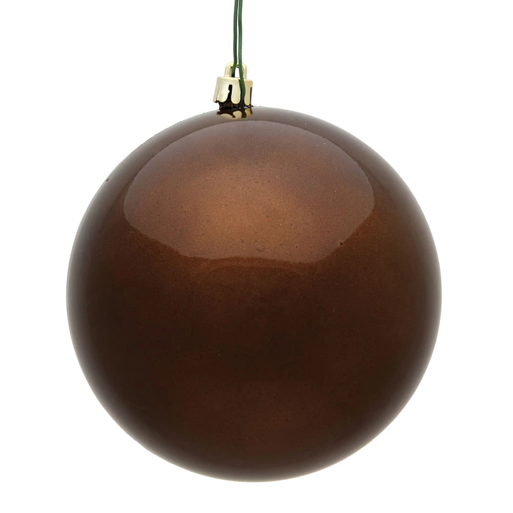 10 Inch Mocha Candy Artificial Christmas Ball Ornament - UV Drilled Cap 3 10 Inch Mocha Candy Artificial Christmas Ball Ornament - UV Drilled Cap