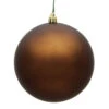 10 Inch Mocha Matte Artificial Christmas Ball Ornament - UV Drilled Cap -Winter Decor Hub N592576DMV