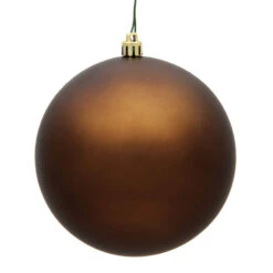 10 Inch Mocha Matte Artificial Christmas Ball Ornament - UV Drilled Cap