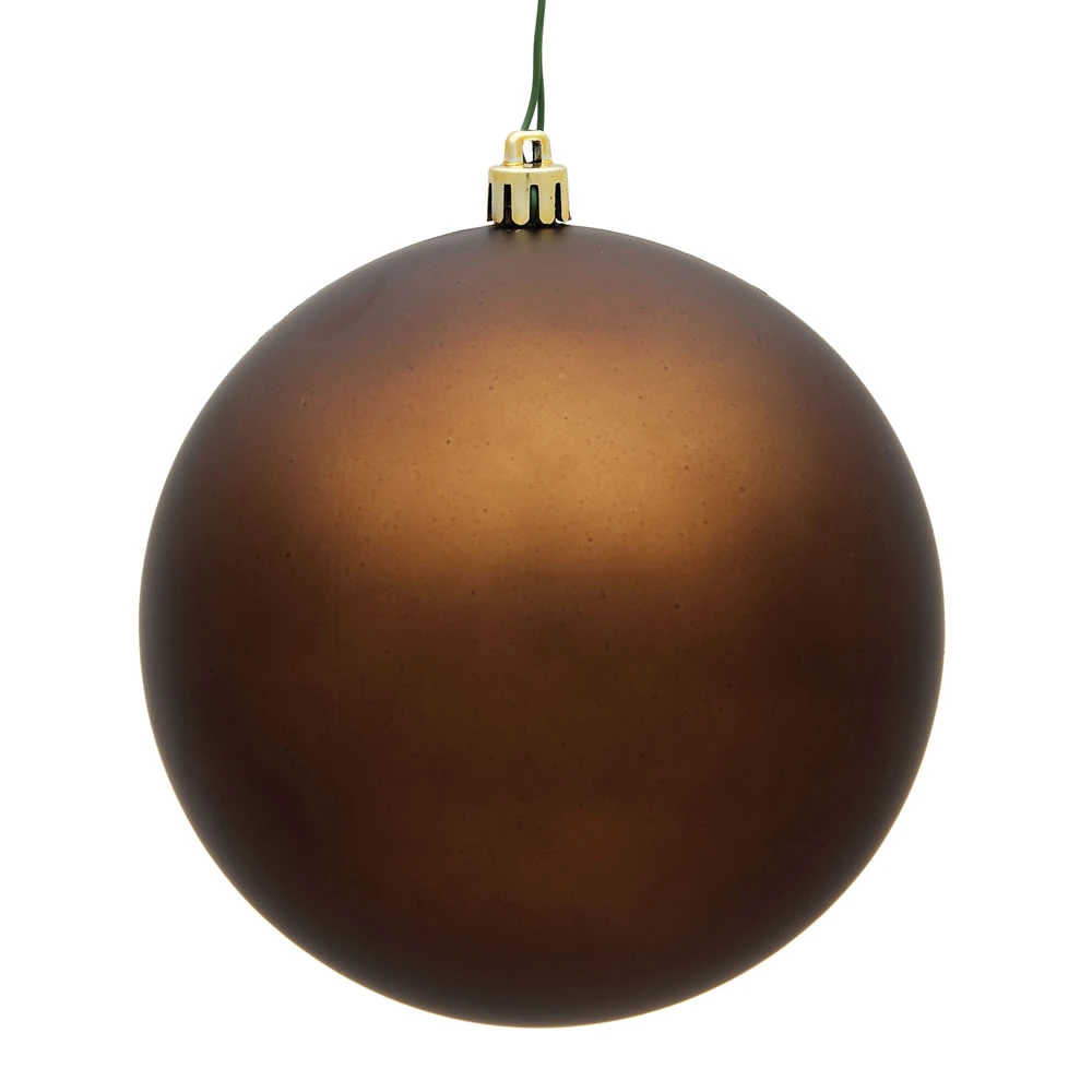 10 Inch Mocha Matte Artificial Christmas Ball Ornament - UV Drilled Cap 3 10 Inch Mocha Matte Artificial Christmas Ball Ornament - UV Drilled Cap