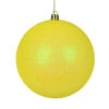 10 Inch Yellow Glitter Christmas Ball Ornament With Drilled Cap -Winter Decor Hub N592578DG
