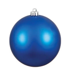 12 Inch Blue Matte Round Christmas Ball Ornament Shatterproof UV