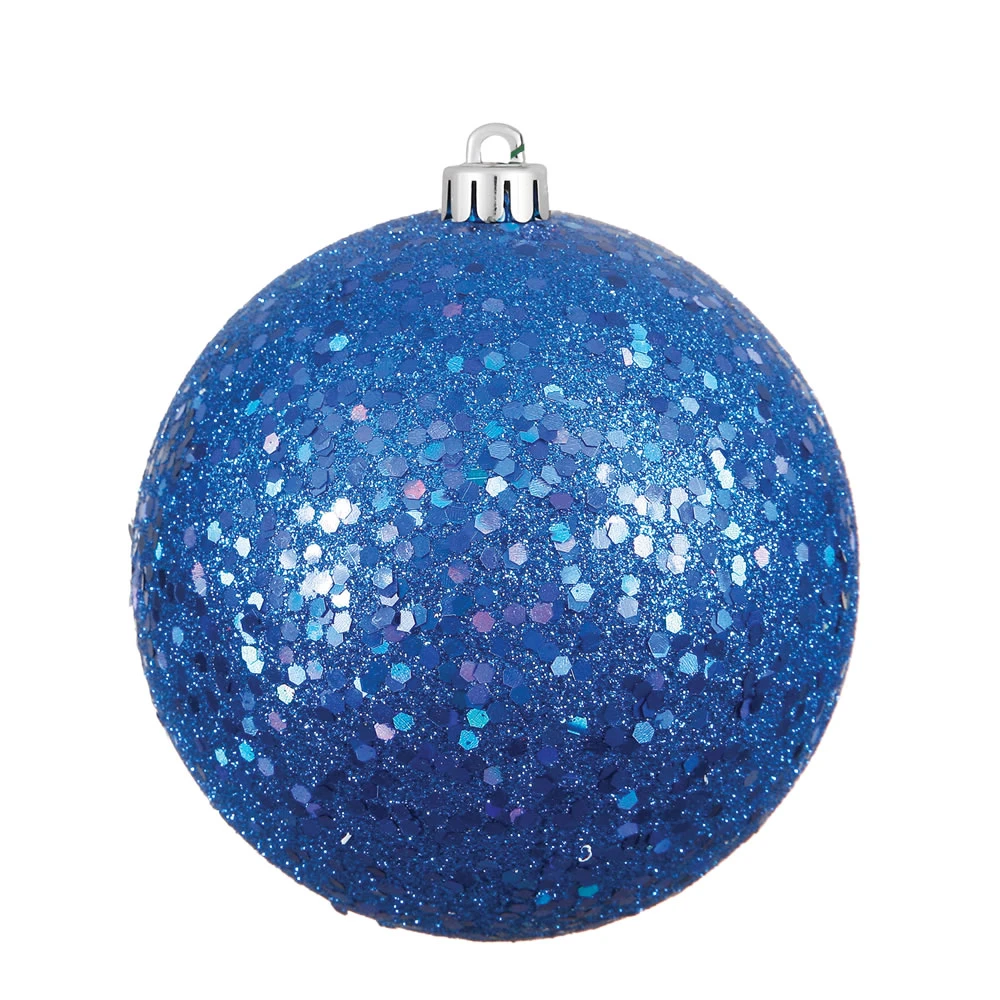12 Inch Blue Sequin Round Christmas Ball Ornament Shatterproof UV 3 12 Inch Blue Sequin Round Christmas Ball Ornament Shatterproof UV