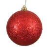 12 Inch Red Sequin Round Christmas Ball Ornament Shatterproof UV -Winter Decor Hub N593003DQ