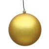 12 Inch Golden Matte Round Christmas Ball Ornament Shatterproof UV -Winter Decor Hub N593008DMV