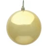 12 Inch Golden Shiny Round Christmas Ball Ornament Shatterproof UV -Winter Decor Hub N593008DSV