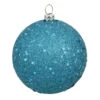 12 Inch Turquoise Sequin Finish Round Ornament -Winter Decor Hub N593012Q