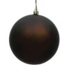 12 Inch Chocolate Brown Matte Round Shatterproof UV Christmas Ball Ornament -Winter Decor Hub N593015DMV