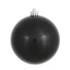 12 Inch Black Candy Round Christmas Ball Ornament Shatterproof UV -Winter Decor Hub N593017DCV