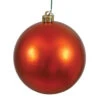 12 Inch Burnish Orange Matte Round Shatterproof UV Christmas Ball Ornament -Winter Decor Hub N593018DMV