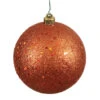 12 Inch Burnish Orange Sequin Round Shatterproof UV Christmas Ball Ornament -Winter Decor Hub N593018DQ