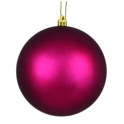 12 Inch Berry Red Matte Christmas Ball Ornament With UV Drilled Cap