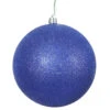 12 Inch Cobalt Glitter Christmas Ball Ornament With Drilled Cap 1 12 Inch Cobalt Glitter Christmas Ball Ornament With Drilled Cap -Winter Decor Hub N593022DG