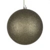 12 Inch Wrought Iron Glitter Christmas Ball Ornament With Drilled Cap 1 12 Inch Wrought Iron Glitter Christmas Ball Ornament With Drilled Cap -Winter Decor Hub N593023DG