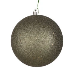 12 Inch Wrought Iron Sequin Christmas Ball Ornament With Drilled Cap
