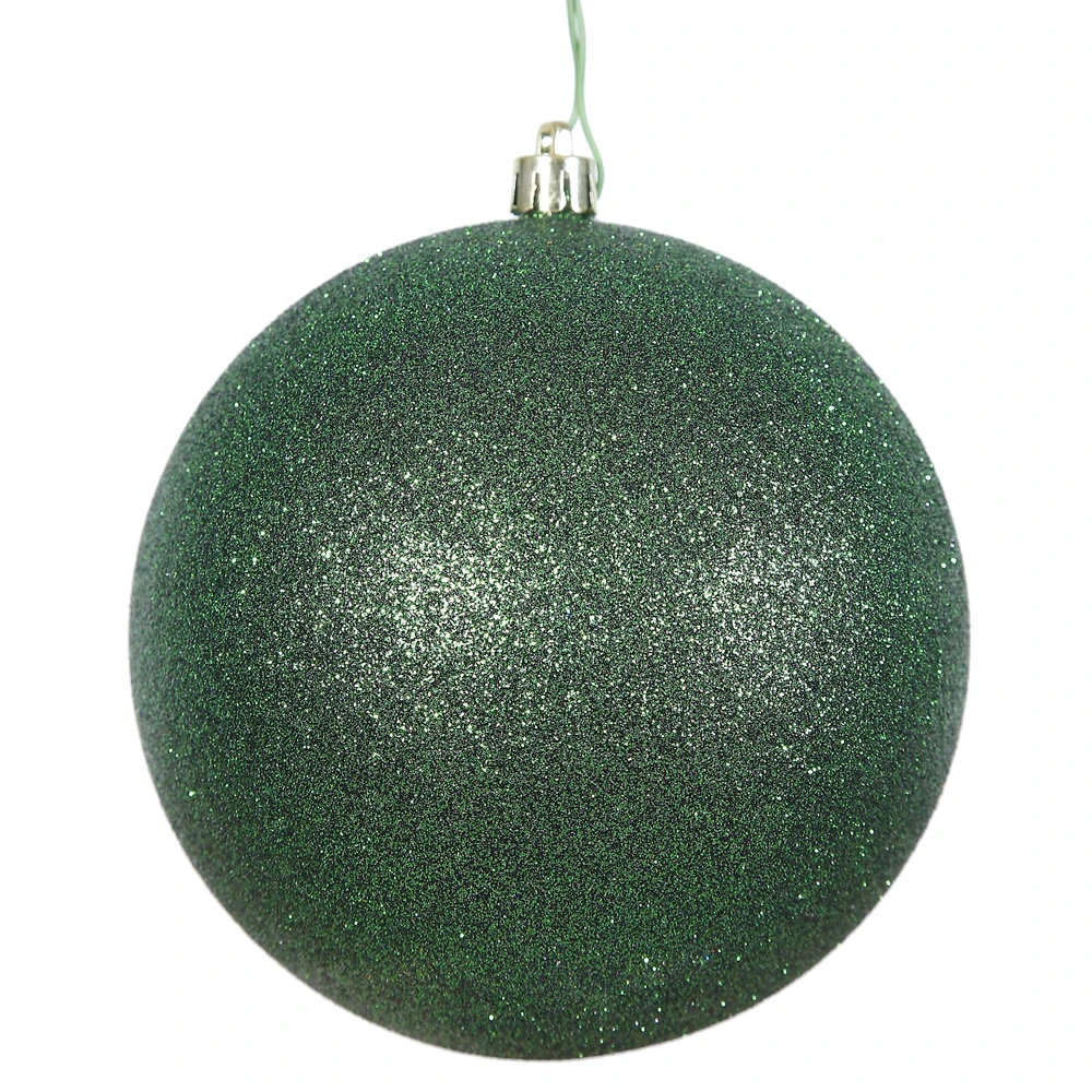 12 Inch Emerald Glitter Christmas Ball Ornament With Drilled Cap 3 12 Inch Emerald Glitter Christmas Ball Ornament With Drilled Cap