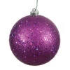 12 Inch Plum Sequin Christmas Ball Ornament With Drilled Cap -Winter Decor Hub N593026DQ