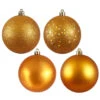 12 Inch Antique Gold Round Christmas Ball Ornament Shatterproof Set Of 4 Assorted Finishes 1 12 Inch Antique Gold Round Christmas Ball Ornament Shatterproof Set Of 4 Assorted Finishes -Winter Decor Hub N593030DA