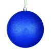 12 Inch Midnight Blue Glitter Christmas Ball Ornament With Drilled Cap -Winter Decor Hub N593031DG