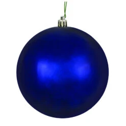 12 Inch Midnight Blue Shiny Christmas Ball Ornament With UV Drilled Cap