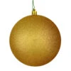 12 Inch Copper Gold Glitter Christmas Ball Ornament With Drilled Cap -Winter Decor Hub N593033DG