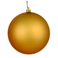 12 Inch Copper Gold Matte Christmas Ball Ornament With UV Drilled Cap