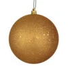 12 Inch Copper Gold Sequin Christmas Ball Ornament With Drilled Cap 1 12 Inch Copper Gold Sequin Christmas Ball Ornament With Drilled Cap -Winter Decor Hub N593033DQ