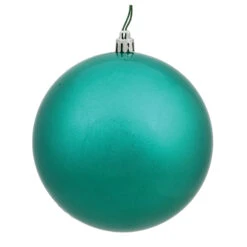 12 Inch Teal Candy Round Christmas Ball Ornament Shatterproof UV
