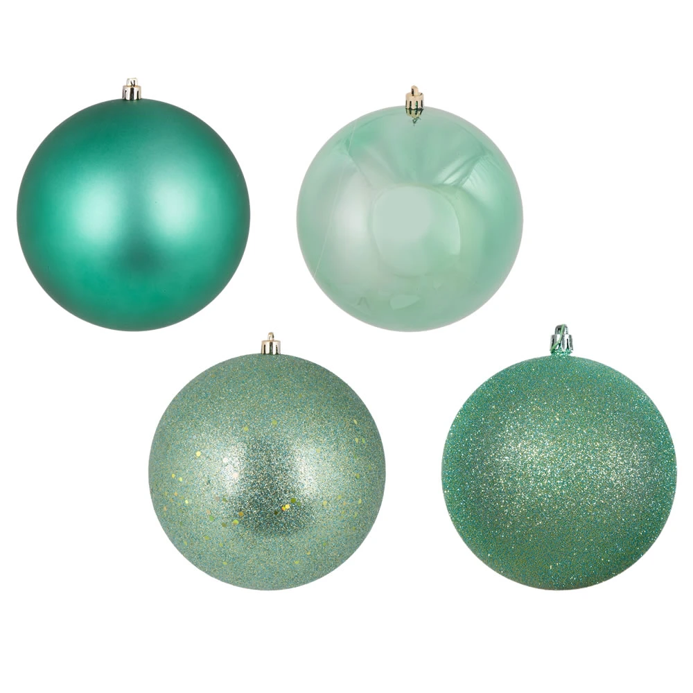 12 Inch Seafoam Round Christmas Ball Ornament Shatterproof Set Of 4 Assorted Finishes 3 12 Inch Seafoam Round Christmas Ball Ornament Shatterproof Set Of 4 Assorted Finishes