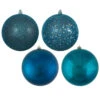 12 Inch Sea Blue Round Christmas Ball Ornament Shatterproof Set Of 4 Assorted Finishes 2 12 Inch Sea Blue Round Christmas Ball Ornament Shatterproof Set Of 4 Assorted Finishes -Winter Decor Hub N593062DA