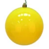 12 Inch Yellow Shiny Christmas Ball With Drilled Cap -Winter Decor Hub N593078DSV