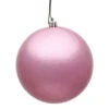 12 Inch Pink Candy Round Christmas Ball Ornament Shatterproof UV -Winter Decor Hub N593079DCV