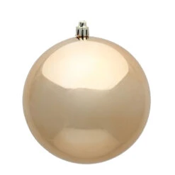 12 Inch Cafe Latte Shiny Christmas Ball Ornament With Drilled Cap