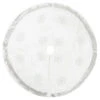60 Inch Pure White Polysilk Dupioni Sequin Beaded Snowflake Decorative Christmas Tree Skirt -Winter Decor Hub QTX17011
