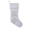 Pure White Polysilk Dupioni Silver Crystal Beaded Accent Decorative Christmas Stocking 2 Pure White Polysilk Dupioni Silver Crystal Beaded Accent Decorative Christmas Stocking -Winter Decor Hub QTX17021