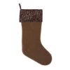 Brown Brocade And Plush Velvet Brilliance Decorative Christmas Stocking -Winter Decor Hub QTX17081